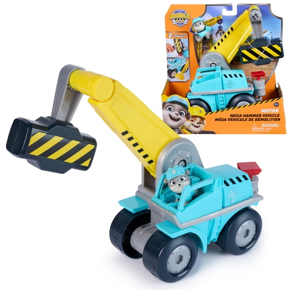 PAW Patrol, Rubble & Crew Motor Mega Hammer Vehicle and Figure, for Ages 3 and up