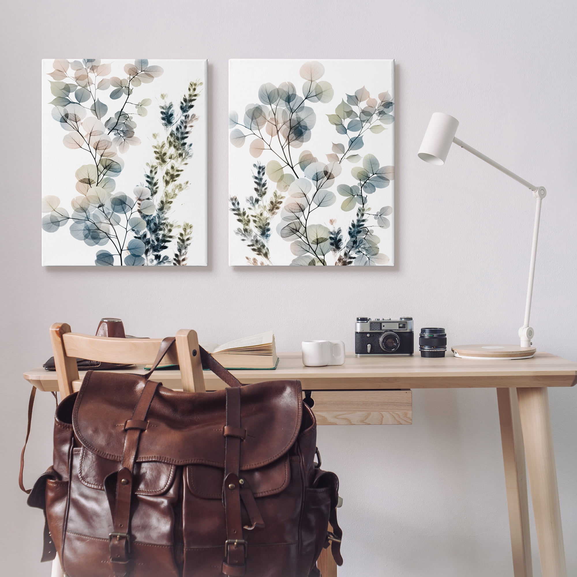 Stupell Industries Collage of Translucent Plants Blue Green Beige,2pc, each 24 x 30,Designed by Albert Koetsier