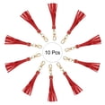thumbnail image 3 of 10pcs Borlas de Cuero PU, Charm de Borla de 6" con Gancho Giratorio para Hacer Joyería (Rojo), 3 of 6