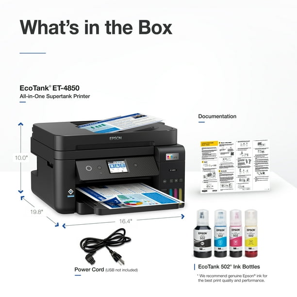 Epson EcoTank ET-4850 | Printers for corporate IT - Walmart