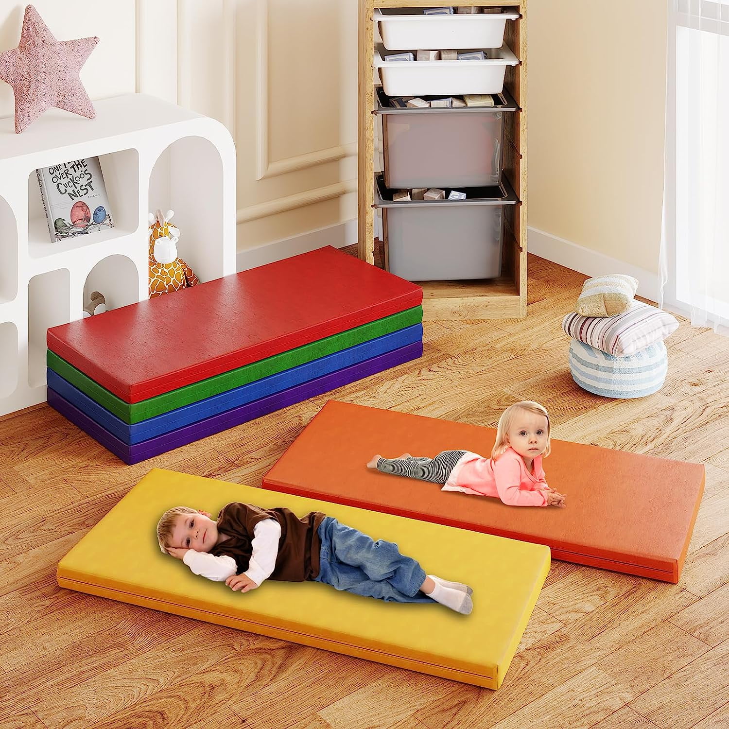 6Pcs Nap Mats, 2" Thick Sleeping Kindermat for Girls and Boys, Toddler