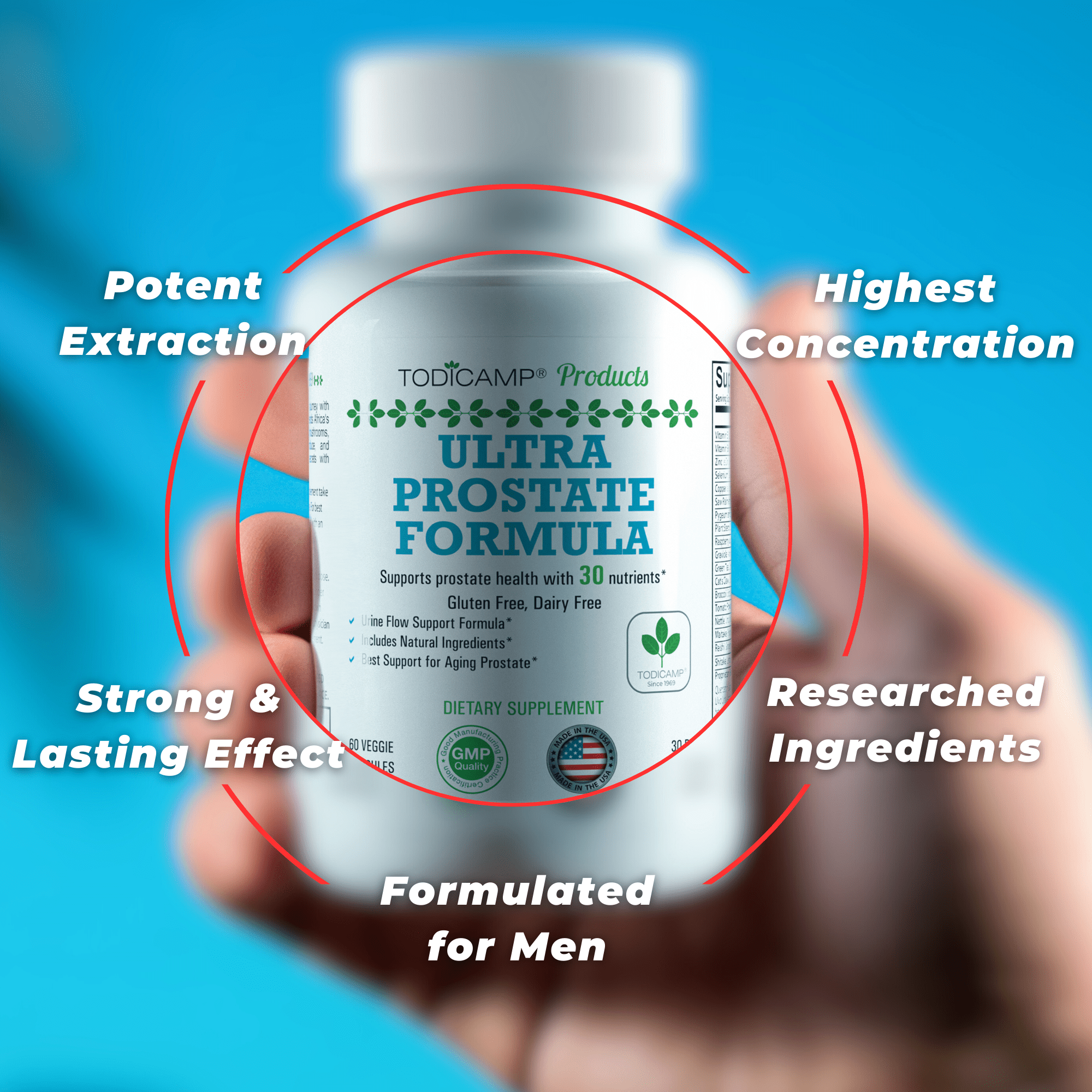 Todicamp Bladder Control Pills & Prostate Health Supplement for Men - Saw Palmetto, Zinc and Pygeum