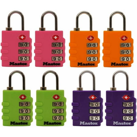 Master Lock 4684T Assorted Colors Luggage Locks, 2pk