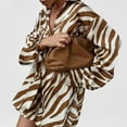 thumbnail image 5 of Oversized Animal Print Shirt & Shorts Set (S, Brown), 5 of 5