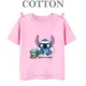 thumbnail image 3 of Camiseta de algodón Lilo Stitch Anime Verano Múltiples Moda Niños Niños Camisetas Cuello Redondo Casual Manga Corta Top, 3 of 5