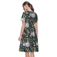 thumbnail image 2 of Bixox Robe d'Été à Manches Courtes pour Femmes Robe Ample Longueur Genou avec Poches-Mignonne Paresseux, 2 of 7