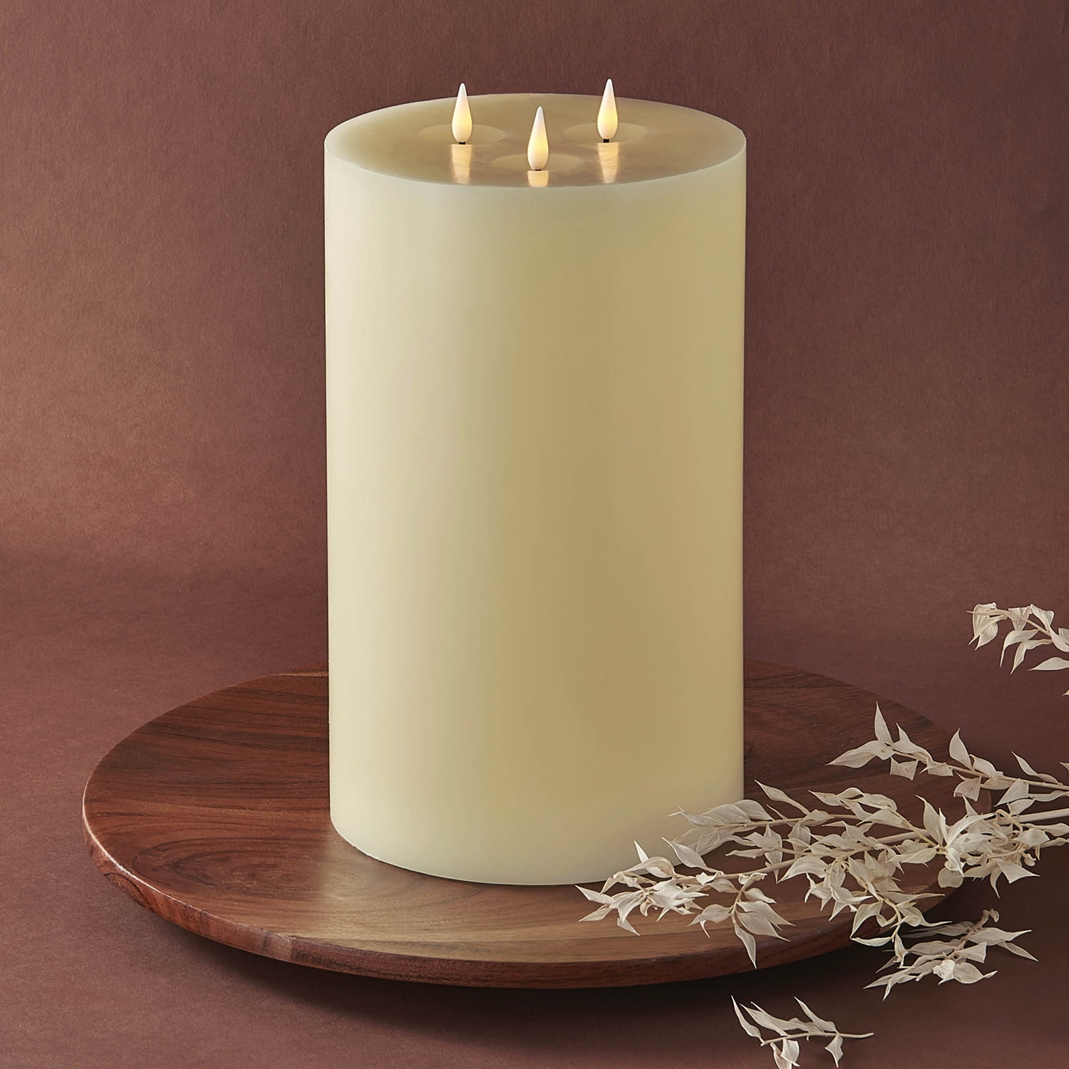 LampLust Extra Large Flameless Candle 3 Wick, 6x10 LED Pillar Candle
