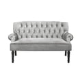 thumbnail image 4 of Home Design Caterine Rolled Arm Settee with Diamond Tufted Back and Single Cushion Seat, Velvet Upholstery for Living Room, Mid-Century Design, 4 of 5