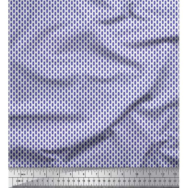 Soimoi Modal Satin Fabric Geometric Small Print Fabric by Yard 42 Inch Wide
