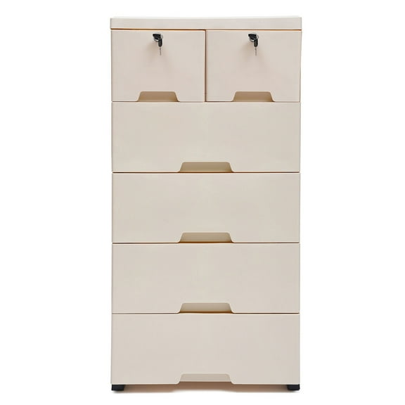 TFCFL 5 Layer 6 Drawers Dresser Tall Chest of Drawer Wood Storage Cabient Organizer Closet for Bedroom