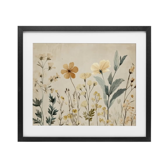 Stupell Industries Farmhouse Free Flowers Foliage Black Framed Print Under Glass, 16 x 13, by Petals Prints Design