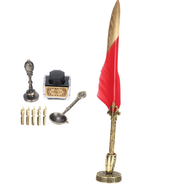 Pluma de inmersión Juego de pluma de pluma Pluma de pluma vintage dorada Juego de pluma de pluma Rendimiento finamente afinado Jadeshay A