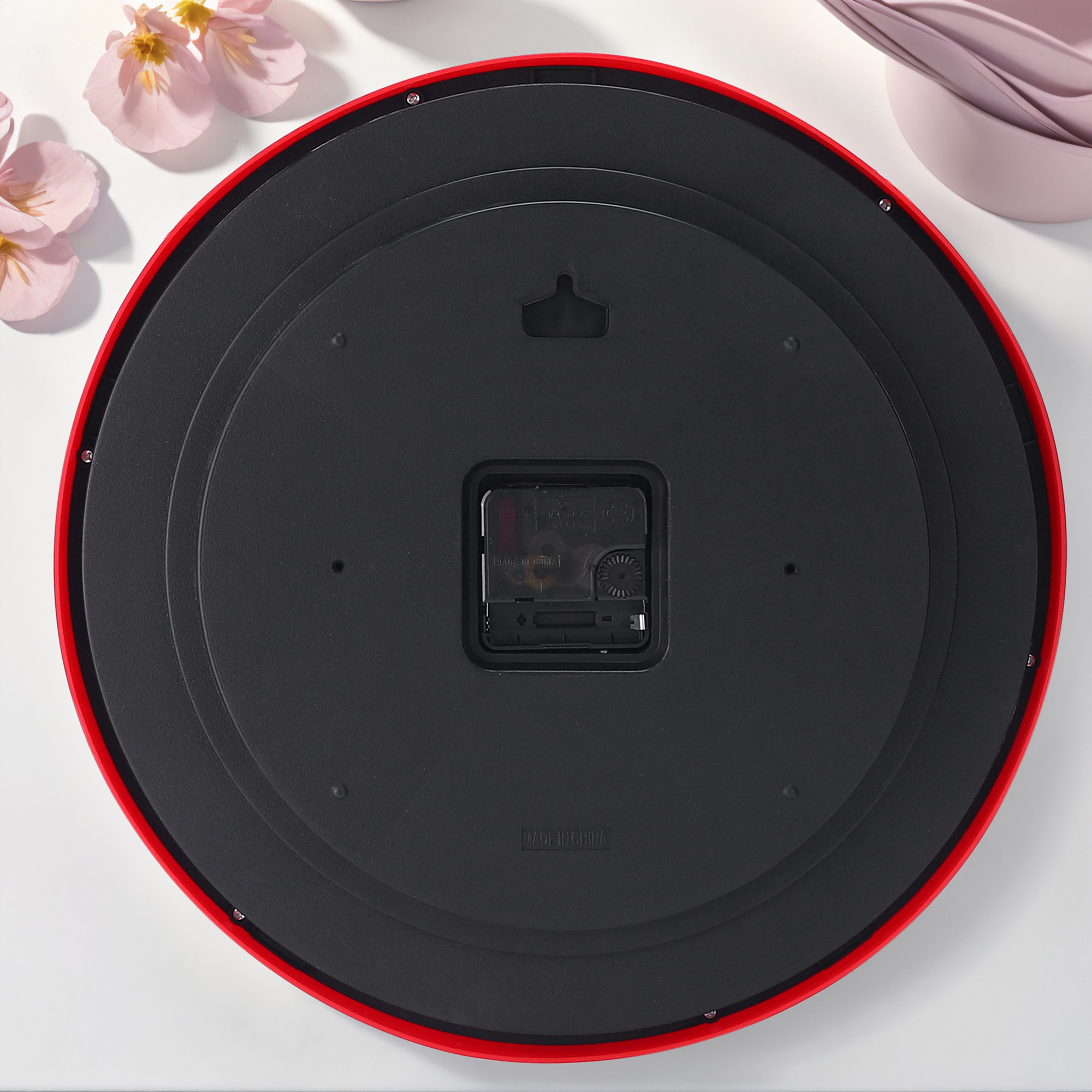 Unique Bargains Silent Non-Ticking Wall Clock with Big Numbers Red