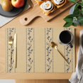 thumbnail image 2 of Khaki Flower Branch Placemats Set of 4 Spring Summer Farmhouse Botanical Place Mats Indoor Wipeable Table Mats Washable Cloth Dining Table Placemats for Kitchen Holiday Party Home Decor 13x19 Inch, 2 of 9