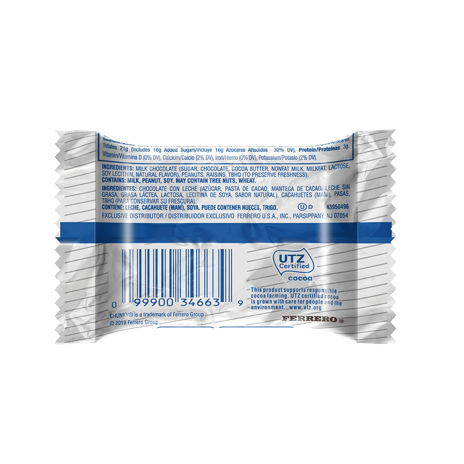 Chunky Milk Chocolate Candy Bars, Bulk 1.4 Ounce Pack of 24