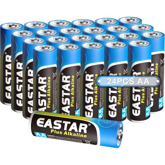 EASTAR BTS AA Batteries with Maximum Power, 24 Pack Double AA Batteries for Household & Office Devices, 1.5V LR6 Bulk Pack Alkaline AA Battery for Remotes, Toys, Digital Camera