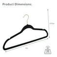 thumbnail image 3 of Simplify 25 Pack Slim Velvet Gold Hook Hangers in Black, 3 of 6