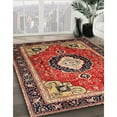 thumbnail image 3 of Ahgly Company Machine Washable Indoor Square Traditional Saffron Red Area Rugs, 4' Square, 3 of 7