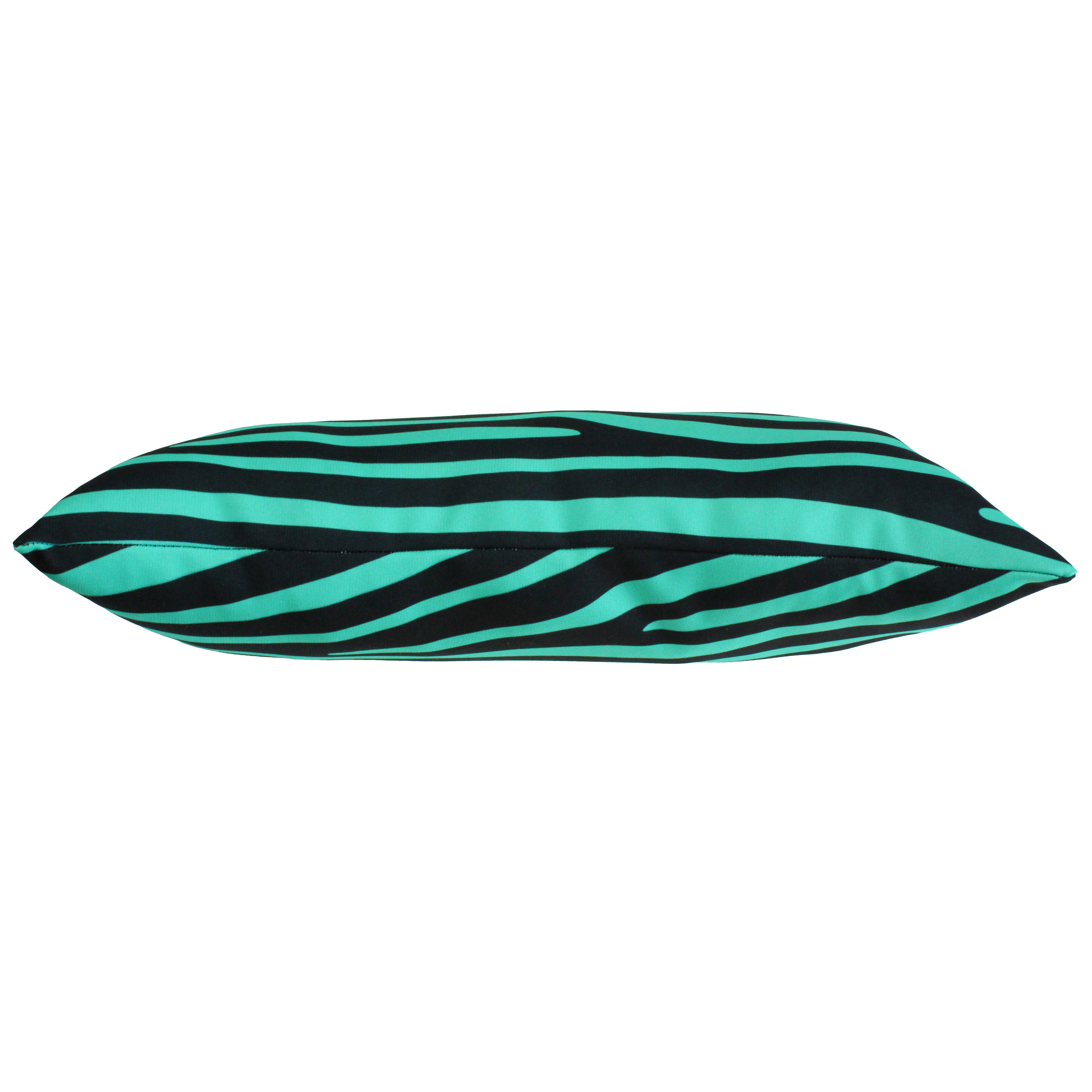 Everything Comfy Zebra Print Decorative Pillow, 16x6 Inch, Teal/Black,