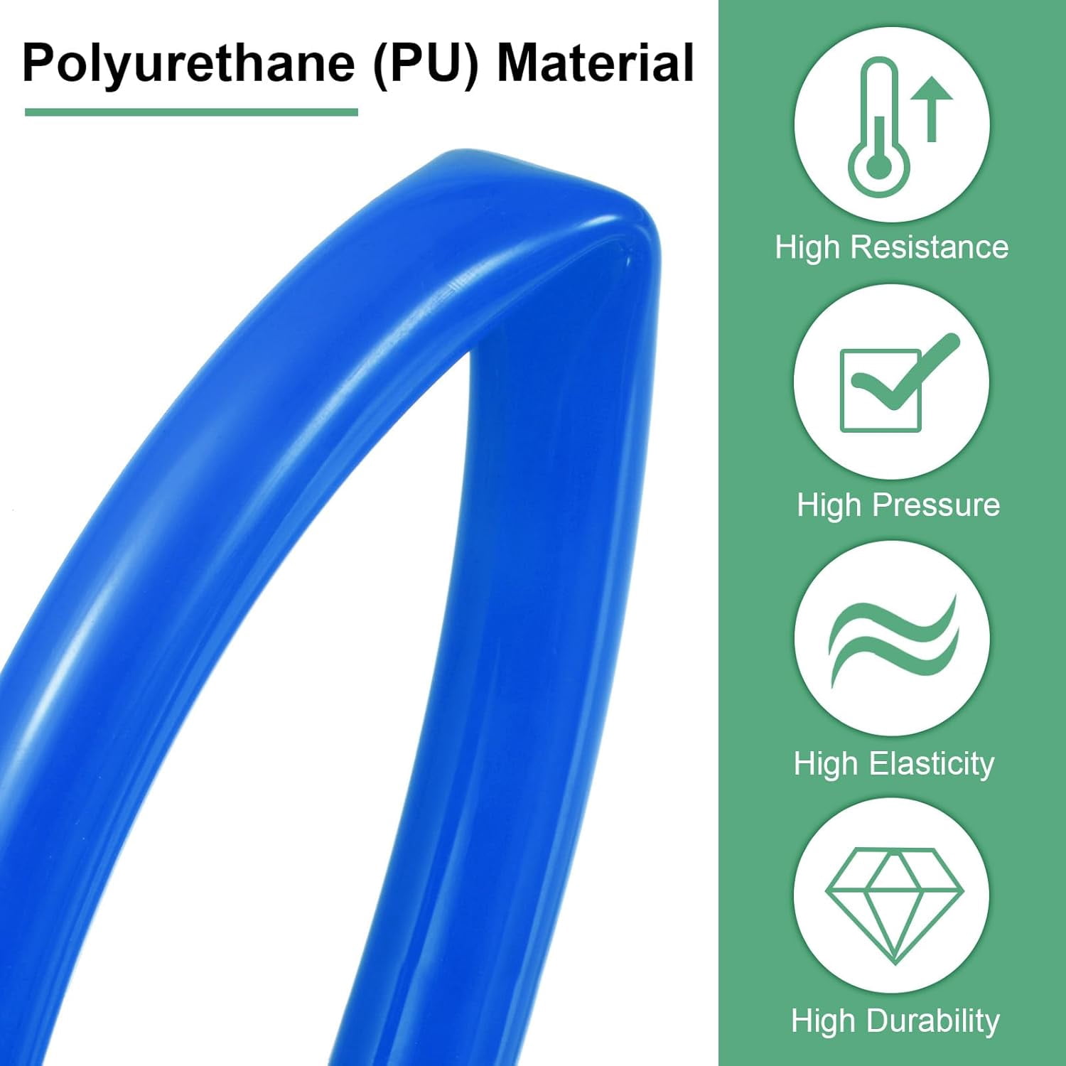 FRKSMD-Pneumatic Tubing Pipe, 8mm(ID) x12mm(OD) PU Polyurethane Air Compressor Hose for Air Compressor Fitting/Gas/Fluid Transfer, Air Hose Line Tube [2M/6.56ft, Blue]