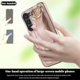 thumbnail image 5 of CCSmaller for Samsung Galaxy S24 Case with Strap Wristband Kickstand, PU Leather Phone Cover with Ring Case for Samsung Galaxy S24 ZWD Rose, 5 of 8