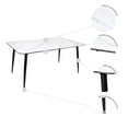 thumbnail image 3 of Mesa de Comedor SORA 1326 Mundo In Cubierta Rectangular de Piedra Sinterizada Base Metálica Resistente Bordes Redondeados Diseño Moderno Blanco, 3 of 7