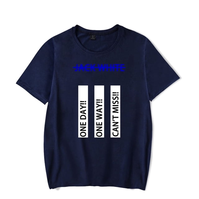 Jack T-Shirt Blanc Sans Nom Album Imprimé Tee Musique Manches Courtes T-Shirts Col Rond,4TG,Marine
