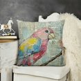 thumbnail image 2 of Colorful Parrot Dictionary Art Pillow Cover, 2 of 5
