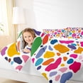 thumbnail image 4 of Manfei Colorful Graffiti Bedding Comforter Set,Modern Geometric Pattern Twin Comforter Sets,Watercolor Print Bedding Set For Girls Kids,Microfiber Bedroom Decor Reversible,2pcs, 4 of 8