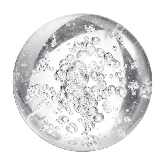 Uxcell 80mm/3.1" Crystal Sphere Ball Bubble Glass Solid Decorative Sphere Crystal Ball Prop Ornament for Feng Shui Divination Tabletop Fountain Decoration, Clear