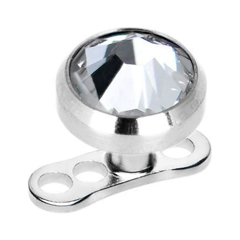316L Surgical Steel Blue CZ Flower Micro Dermal Anchor Top 316L Surgical Steel Blue CZ Flower Micro Dermal Anchor Top