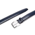 thumbnail image 4 of Giorgio Brutini Navy Blue Leather Dress Belt - Double-Threaded & Brushed Silver Buckle - Perfect Style for Every Occasion | Size M, 4 of 5