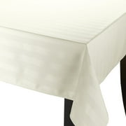 Canopy 60" x 102" Ottoman Stripe Ivory Tablecloth