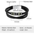 thumbnail image 2 of Cross Double-Row Braided Leather Urn Bracelet for Ashes for Men Boys Handmade Braided Rope Urn Bracelet Cuff Ashes Bangle, 2 of 7