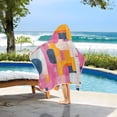 thumbnail image 3 of Yayeee Kids Hooded Towels Toddler Soft Absorbent Beach Bathing Wrap 50" x 23.5", Art Geometric, 3 of 5