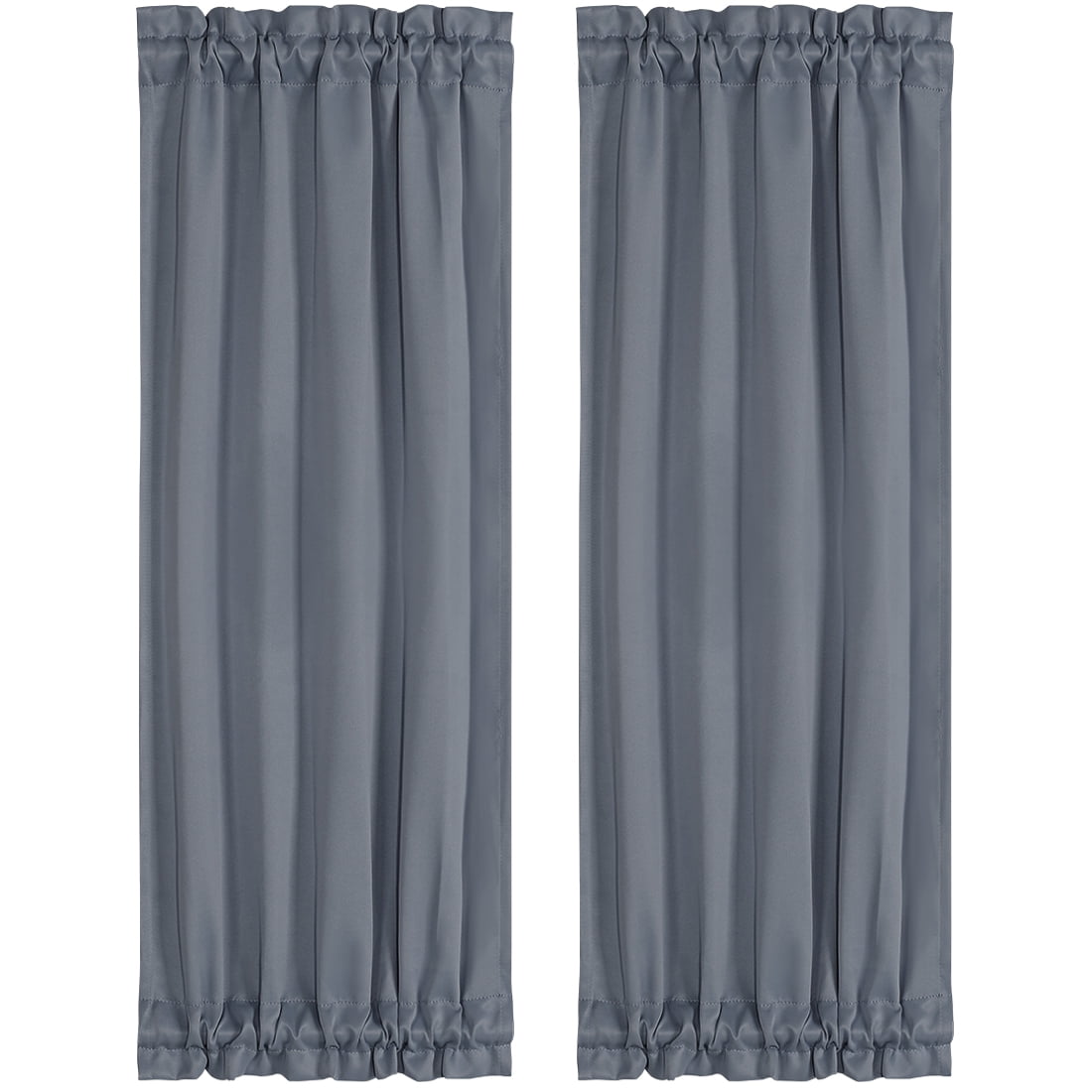 Unique Bargains 2Pack French Door Curtains Panels Dark Gray 25" x 72