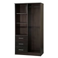 thumbnail image 4 of Palace Imports 100% Solid Wood Metro 2-Door Wardrobe with Mirrored Door, Java Espresso, 4 of 6