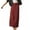 Wine, variant on Jamicy Women's Loungewear Dresses Women Trendy Denim Maxi Skirt High Waist A-Line Frayed Hem Loose Long Jean Skirt Streetwear