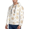 thumbnail image 3 of Sikiie gold Snowflake print Men's Hoodie, Essentials Hoodie, Sweatshirt, Pullover Hooded Sweatshirt for Men-4X-Large, 3 of 7