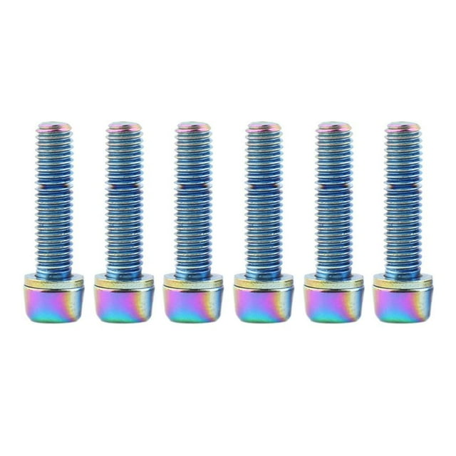6 Pieces Stem Bolts Ultralight Road Mountain Bike Screw , Multicolor, 24.7x4.85mm