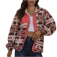 thumbnail image 1 of Chaquetas para mujer Abrigos Abrigos Impresión Costura Botón de color Recreativo Manga larga Abrigo con solapa Tops Odeerbi ODB-5, 1 of 8