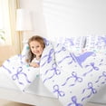 thumbnail image 3 of Manfei Girls Purple Letter Monogrammed A Twin Comforter Sets 3-Piece,Kids Teens Polka Dots Ribbon Bow Knot Bedding Set,Breathable Home Decor, 3 of 6
