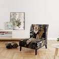 thumbnail image 2 of Designart "Ferns Copper gracefulness I" Gold Ferns Upholstered Accent Chair - Modern Arm Chair For Bedroom, 2 of 5