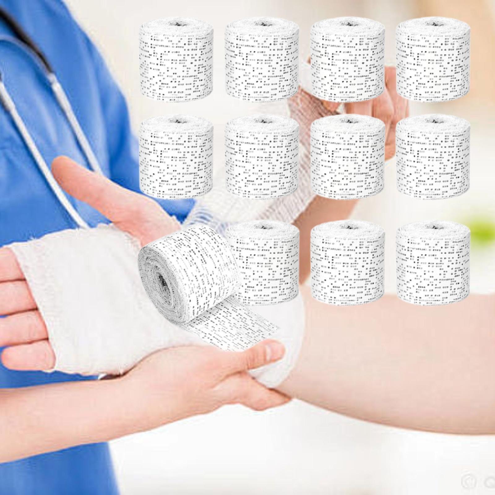 12 Pack Plaster Cloth Gauze Bandages Rolls Wrap Fast Setting Material for Art Craft Mask Making