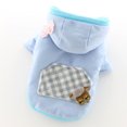 thumbnail image 6 of DOPI Hooded Dog Dress Warm Comfortable Dress-up Ruffle Hem Bowknot Plaid Decor Cat Dress Pet Supplies, 6 of 8