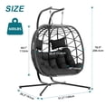 Bifanuo Double Wicker Swing Egg Chair Hammock Foldable Hanging Loveseat