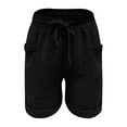 thumbnail image 5 of Timegard Womens Shorts Knee Length Pants Summer Elastic Waist Roll Straight Leg Comfy Casual Shorts, 5 of 7
