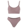 thumbnail image 3 of Gustave 2 Pieces Seamless Lingerie for Women Comfortable Wire Free Bra and Panty Set Push Up Sports Bra and Thong Underwear Set "Purple, XL", 3 of 10