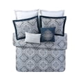 thumbnail image 3 of VCNY Home Yorkshire 7-Piece Queen Navy Queen Comforter Set, 3 of 9