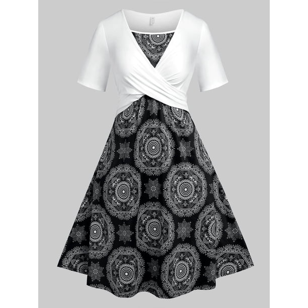 Vestido Talla Extra Estampado Tribal Rosegal Vestidos Estampados Tallas Grandes